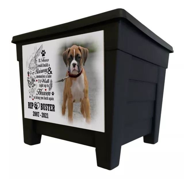 Memorial flower pot / planter, Personalised pet grave marker, Photo memories.