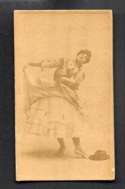 ACTRESS HAT c1880's VICTORIAN ACTORS & ACTRESSES TOBACCO CARD NO CREASES NO AD