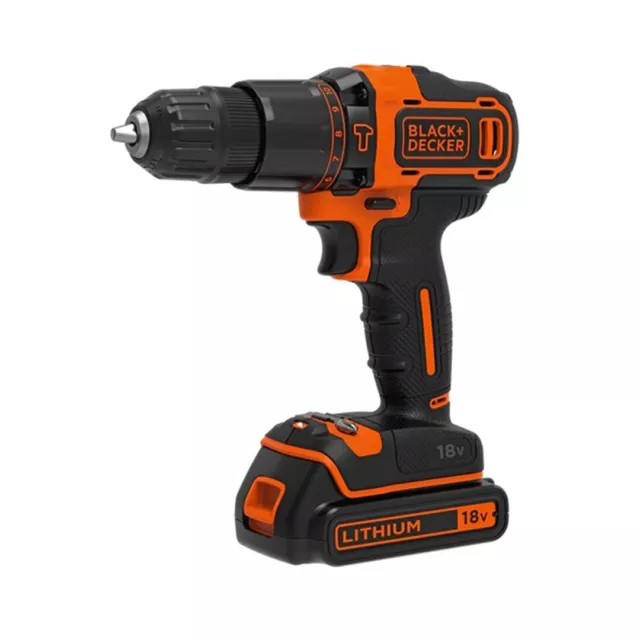 Black+Decker BDCHD18K-QW Trapano Avvitatore a Percussione, Litio 18 V