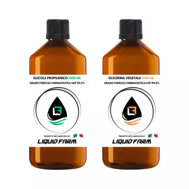 Liquid Farm Kit Base Neutra Glicerina Vegetale Glicole Propilenico 2000 ML