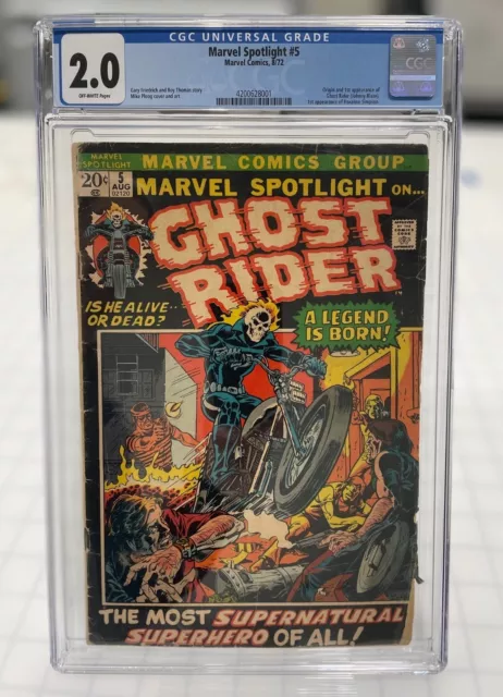 Marvel Spotlight #5 CGC 2.0 Marvel Comics 1972 1st Appearance Ghost Rider! 