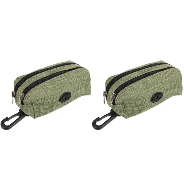 2x Dog Bag Dispenser Travel Zippered Doggy Poop Bags Holder Poop Bag Dispenser