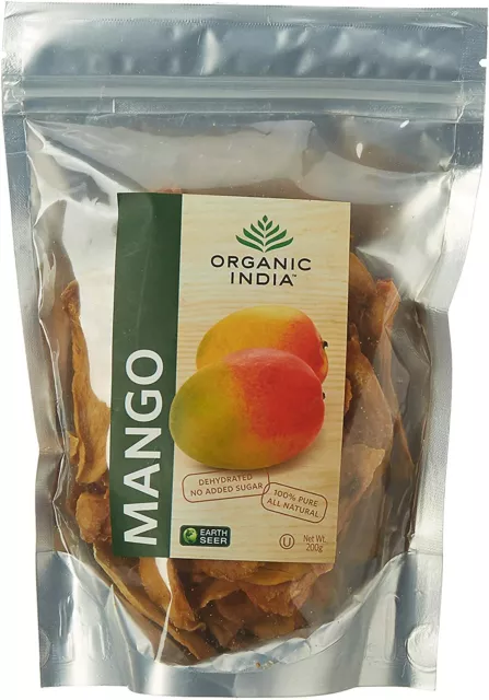 ORGANIC INDIA Dehyderated Mango Porciones 200g Pack De 1