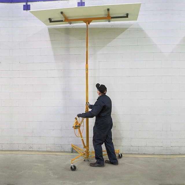 16 11Ft Lifter Plaster Board Drywall Hoist Caster Plasterboard Panel Sheet Crane
