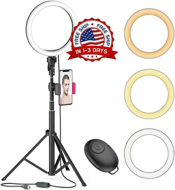 LED Selfie Ring Light Lampara de luz de fotografia USB con soporte para teléfono