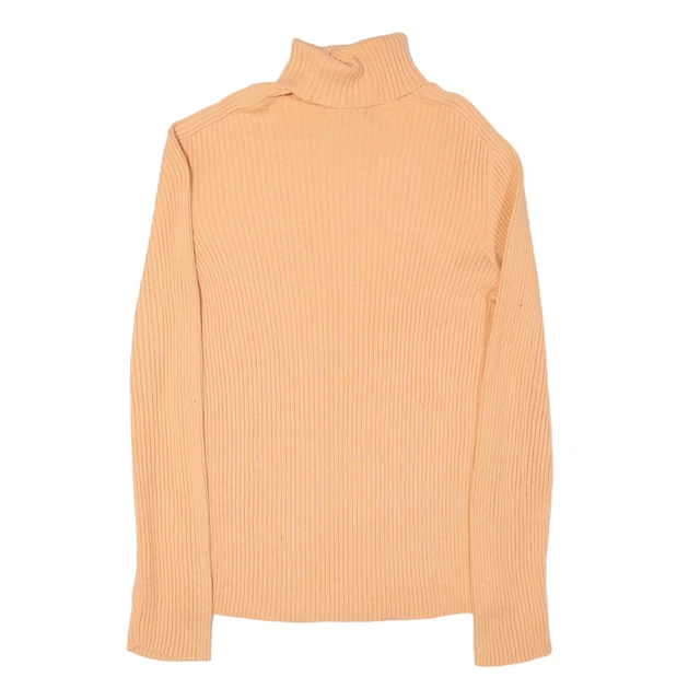 NEW YORK & COMPANY Pullover orange enger Strick Rollausschnitt Damen L