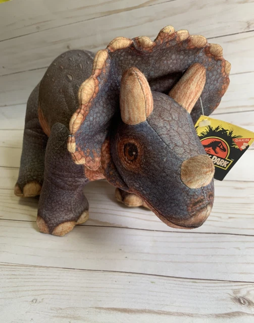 VINTAGE JURASSIC PARK Triceratops Plush Stuffed Animal Dinosaur Dakin