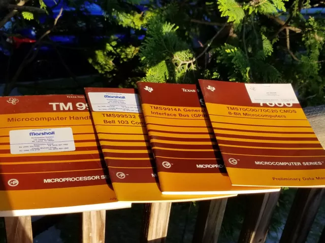 4 Vintage Texas Instruments Books Data Electronic Tm 9900 Micro Computer Manual