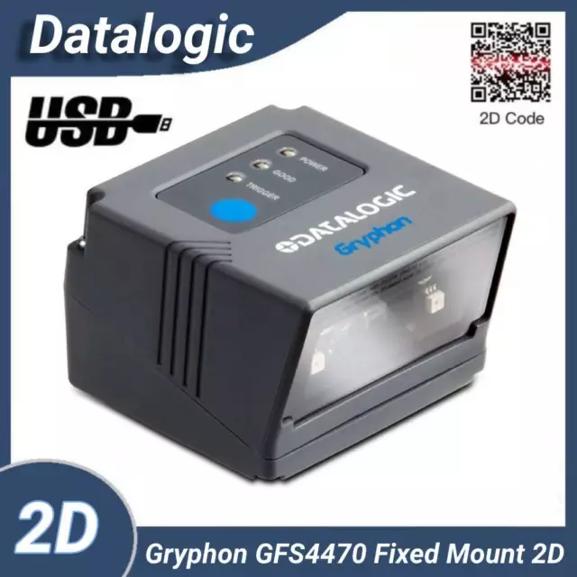 Datalogic Gryphon GFS4470 USB Fixed Mount Laser 2D Barcode Reader Scanner/Imager