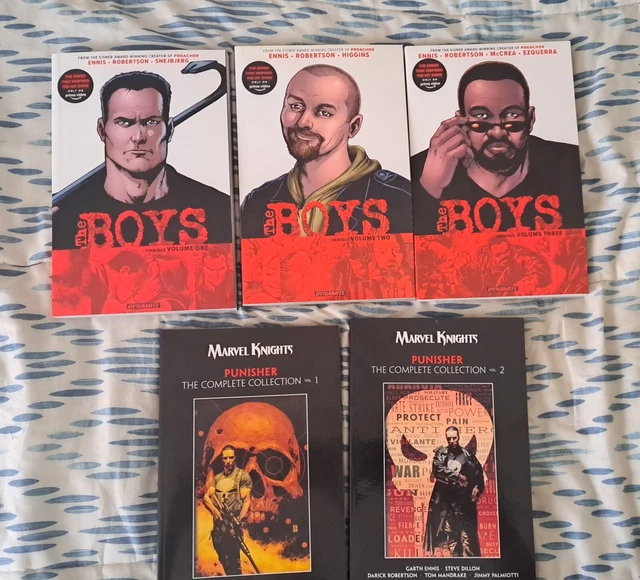 Garth Ennis tpb lot The Boys Omnibus vol 1-3 and Marvel Knights Punisher vol 1-2