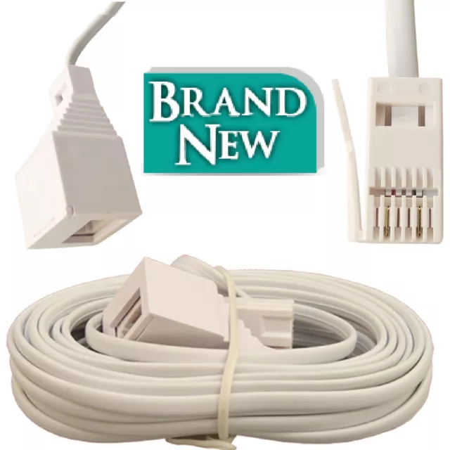 RJ11 Socket BT Telephone Extension Cable Phone Line Fax Modem Internet Lead Lot