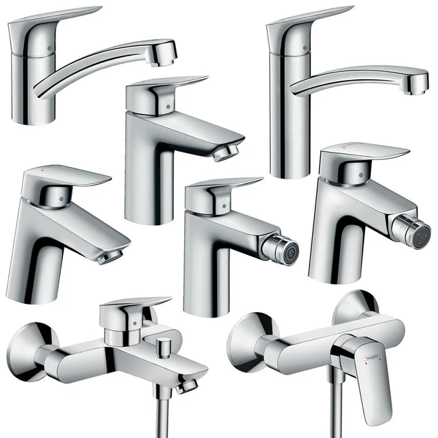 hansgrohe Logis - Mitigeur de lavabo avec tirette et vidage, Robinet de salle de bain avec hauteur sous bec 93 mm, économie d'eau (EcoSmart), Chromé, 71100000