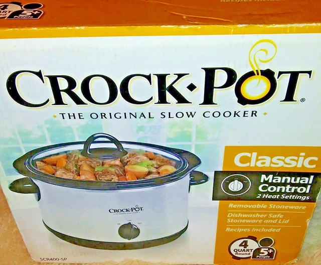 Crock Pot The Original Slow Cooker Classic 4Qt Round SCR400-SP Stainless