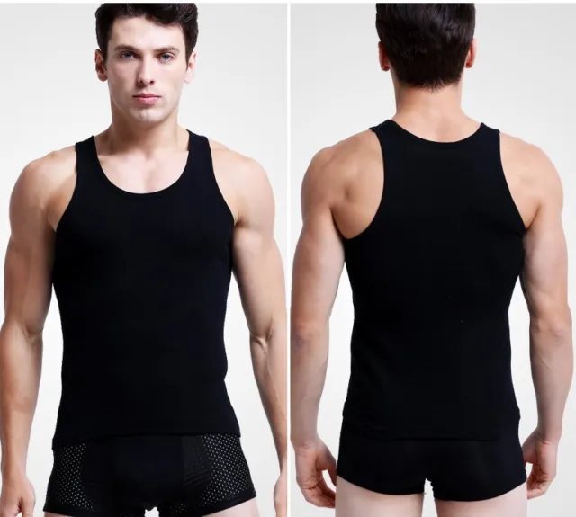 Mens Vests Made from 100% Plain Cotton 6 Pack Comfortable Feel Vest Top for Men