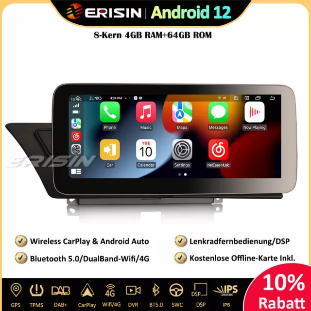 10,25" 8 núcleos DSP Android 12 radio de coche GPS CarPlay DAB+ para Audi A4/A5/B8/S4/S5