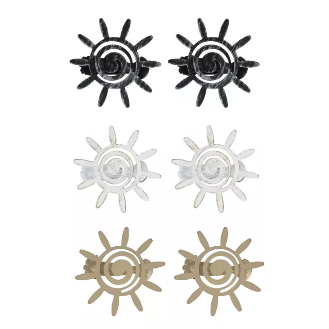 Set of 2 Metal Tiebacks Sun Clip Helios Big Size