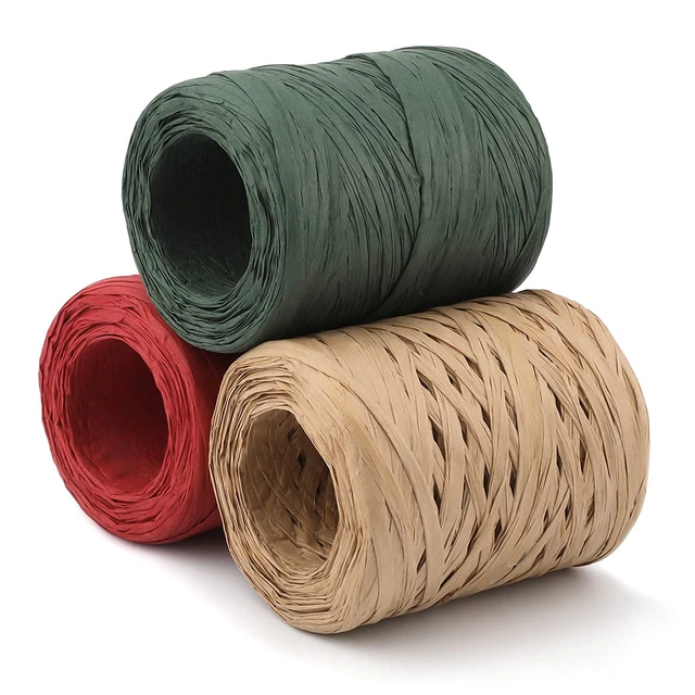 Belle Vous 15pz Rotolo Rafia Colorata Di Carta - 18 M Per Nastro Raffia - 2