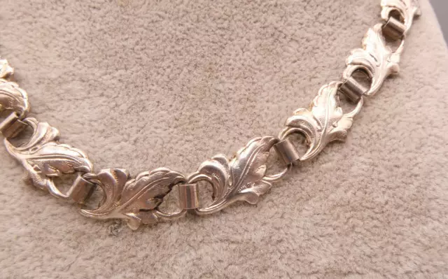 Halskette Collier Silber 800 wunderbares Art Deco Prachtstück verzierte Blätter