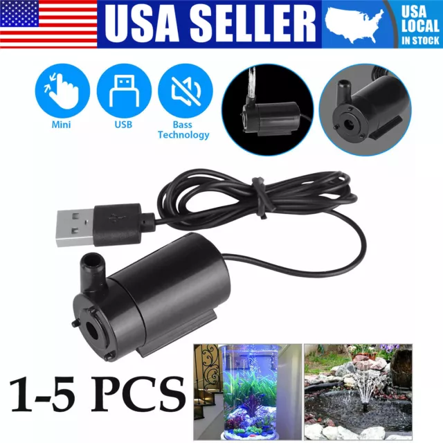 Mini USB Water Pump Cable Mute Micro Submersible Water Pump for Garden Aquarium