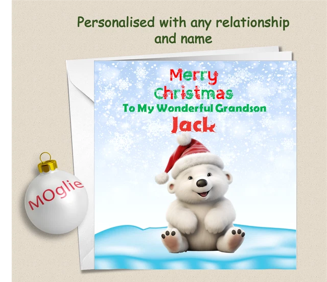 Biglietto di Natale con foto nipote 20,3 x 15,2 cm Piccadilly Greetings
