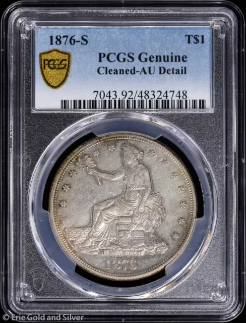 1876-S T$1 Silver Trade Dollar PCGS Genuine AU Detail