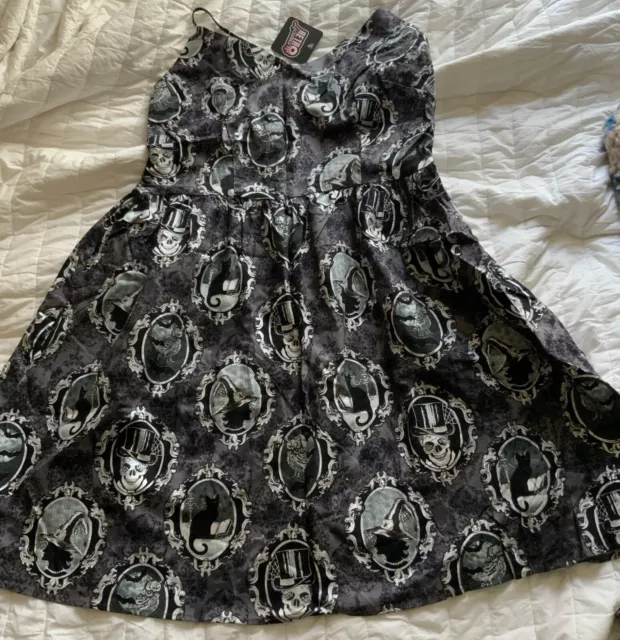 Modcloth Retrolicious Halloween Dress Swing SZ 2X Witch Owl Cat Pockets