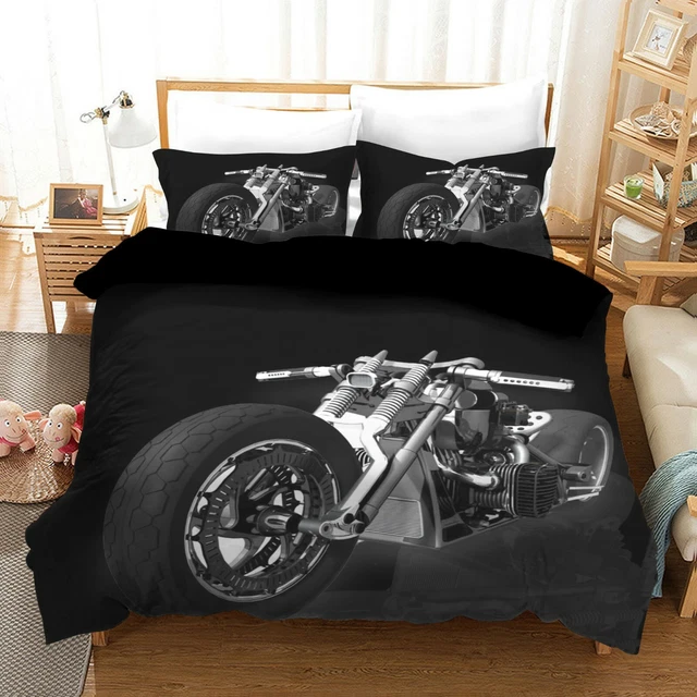 MOTORBIKE HARLEY QUILT/DUVET/DOONA Cover Set Single Double Queen King