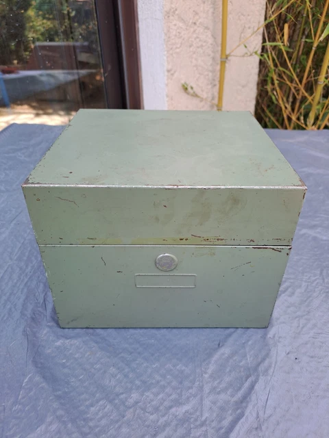 Boîte De Rangement 35 Mm ATCO Brumberger - Métal, Plateau Classeur, Vintage USA