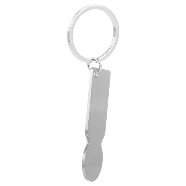 Porte-clés Jeton De Chariot De Supermarché En Métal - Design Noir, Acier Inoxydable - Neuf Avec étiquette