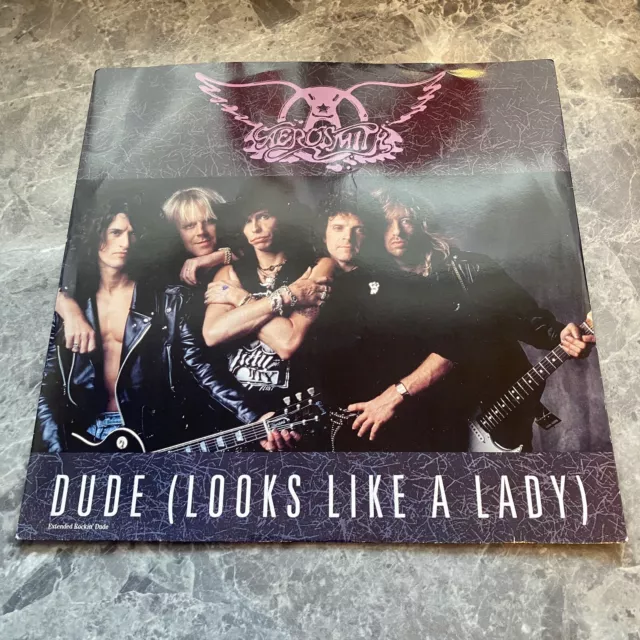 Aerosmith - Dude (Looks Like A Lady) 12" Vinyl Single 1990 Geffen GEF72T EX/VG