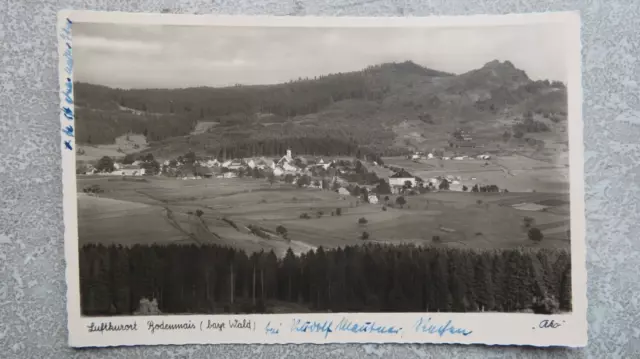 alte AK Bayerischer Wald BODENMAIS 1953 gel. schönes Panorama RAR