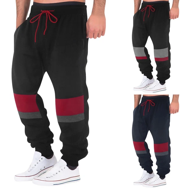Men Splicing Printed Overalls Casual Pocket Sport Work Mens Christmas Pants