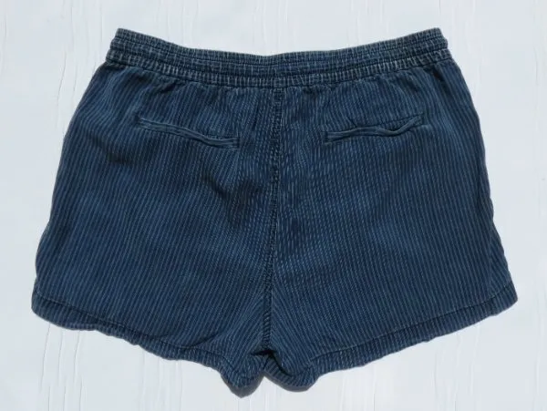 J CREW Denim US Women’s sz M L Indigo Blue Striped Lyocell Twill Seaside Shorts 2