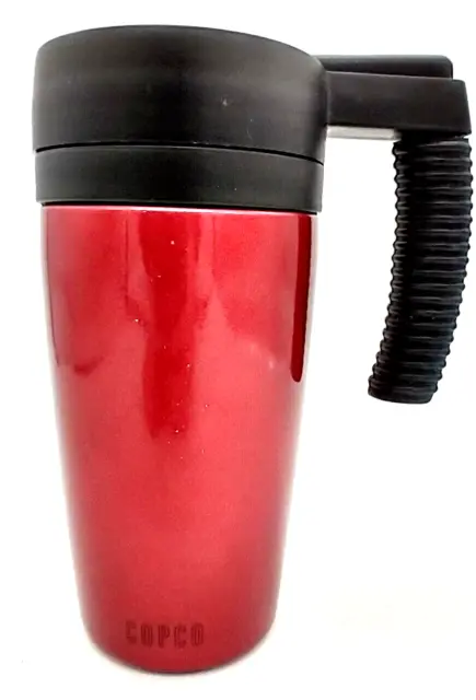 COPCO Red Stainless Steel Insulated Travel Mug Drink Thru Lid With Handle 20 Oz