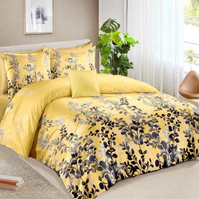 All Size Bed Ultra Soft Quilt Duvet Doona Cover Set Bedding Yellow / Orange
