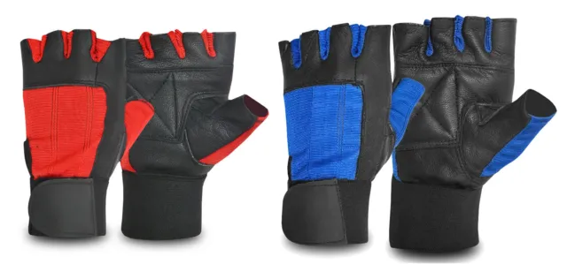 Leather Weight Lifting Gloves Gym Exercise Fitness Padded Cross Training Gloves