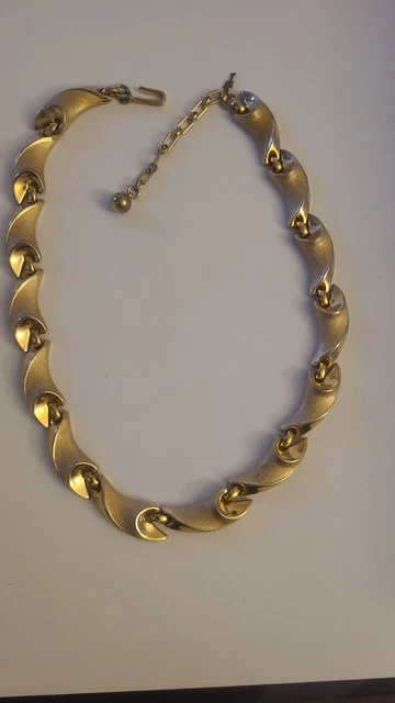 Collier Vintage Signé TARATATA - Doré Et Lilas, Perles Et Métal - Bijou Rétro