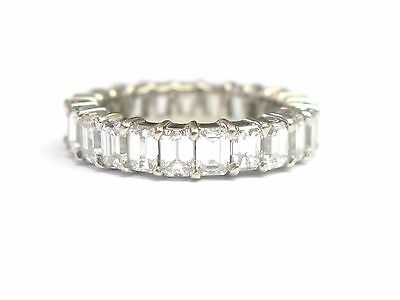 Emerald Cut Diamond Shared Prong Eternity Band Ring 14Kt White Gold 5.25CT Sz6.5