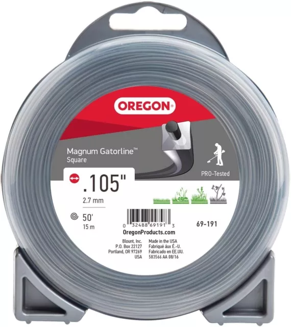 Genuine Oregon 69-191 Magnum Gatorline Square Trimmer Line .105-Inch by 50-Foot