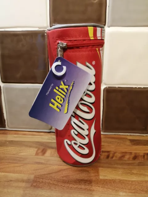 Rare Vintage Helix Coca Cola Cylindrical Pencil Case - New With Tag.