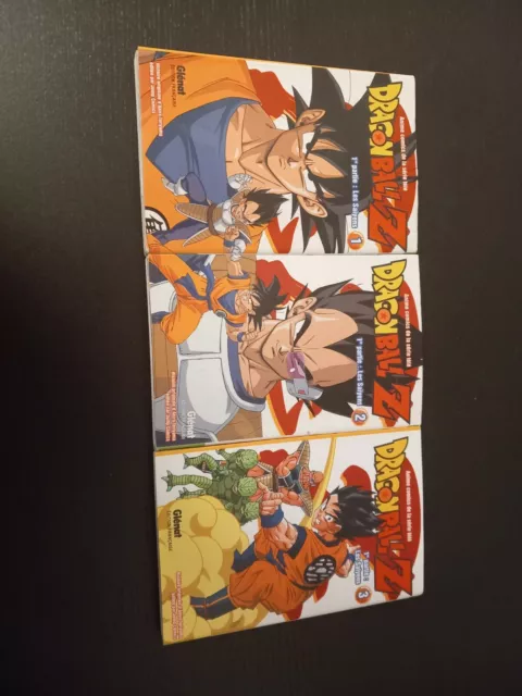 Lot Manga Tome 1 2 3 Dragon Ball Z 1er Partie : Les Saiyens 1 Edition Glénat