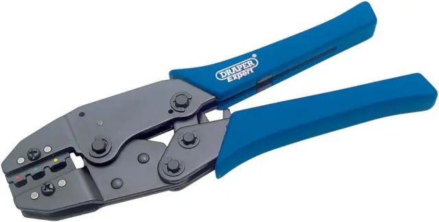 Draper 35574 Expert Ratsche Action Terminal Crimpwerkzeug, 220 mm, blau