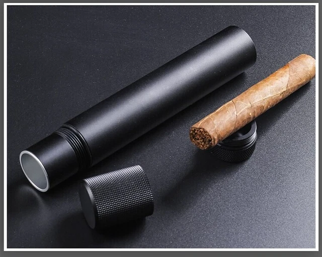 Cigare Étui 3 IN 1 Aluminium Humidor Tube Voyage Tabac Rangement Support