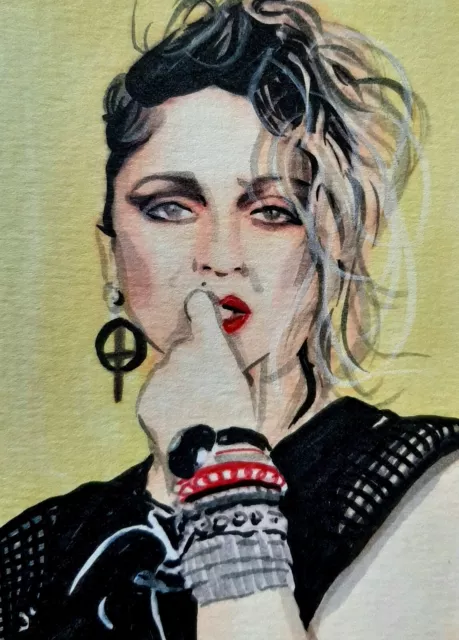 Original Madonna aceo miniature art sketch card drawing