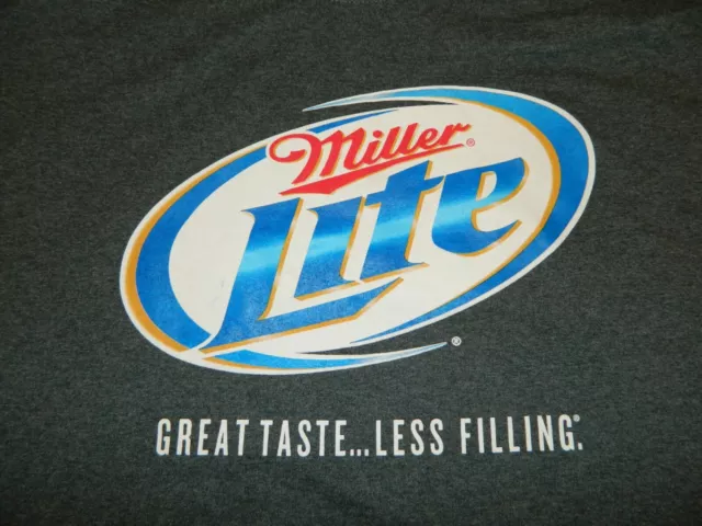 Miller Lite Beer XL logo short sleeve gray T-shirt size