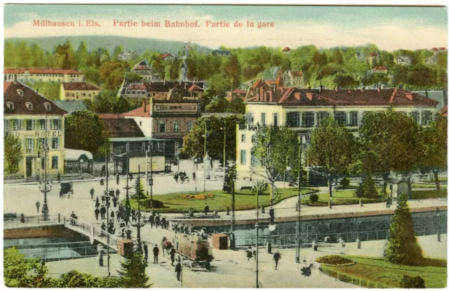 CPA 68 Mulhouse Mülhausen Partie beim Bahnhof Partie de la gare vers 1900 / 1910