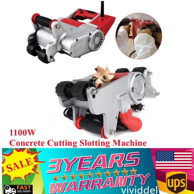 1100W Electric Floor Wall Chaser Groove Concrete Cutting Slotting Machine 50Hz!