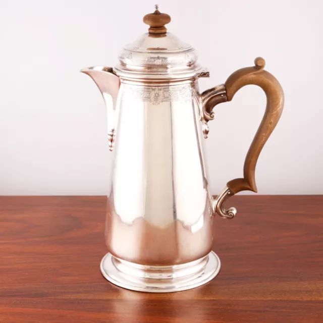 Superb Lionel Alfred Crichton English Art Deco Sterling Silver Coffee Pot 1920