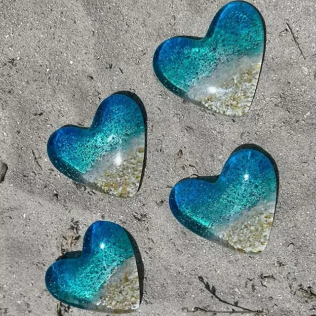 Heart Glass Beach Pocket Heart Keepsake Handmade Sea Glass Heart