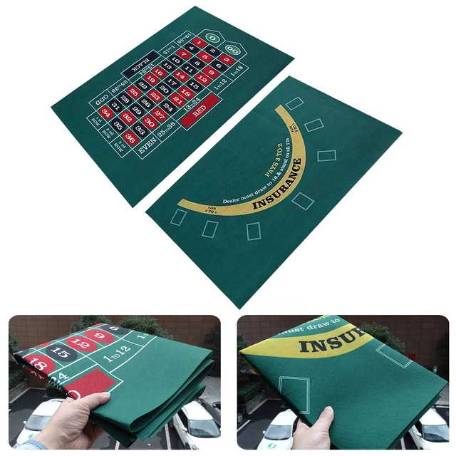 Tabletop Casino Felt Layout Double-sided Poker Game Mat for Texas Holdem Poker
